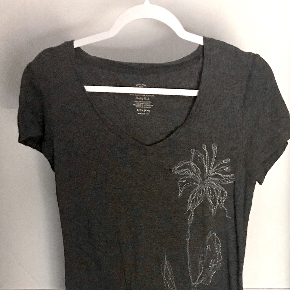 Girls Tee Dark Gray Small 4-6 Fade & Glory
